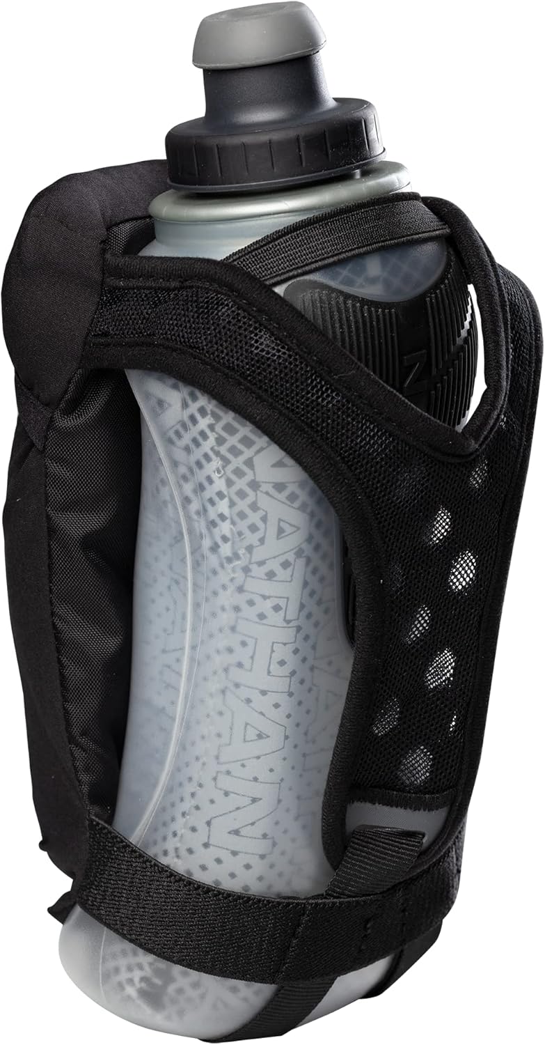 NATHAN زجاجة ماء سريعة الضغط محمولة للركض. حزام يد قابل للتعديل بدون قبضة. 12 أونصة / 18 أونصة / معزولة. زجاجة ماء عاكسة للترطيب. - Image 2